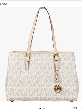 MICHAEL Michael Kors Jet Set Travel Large East West Tote, Vanilla
